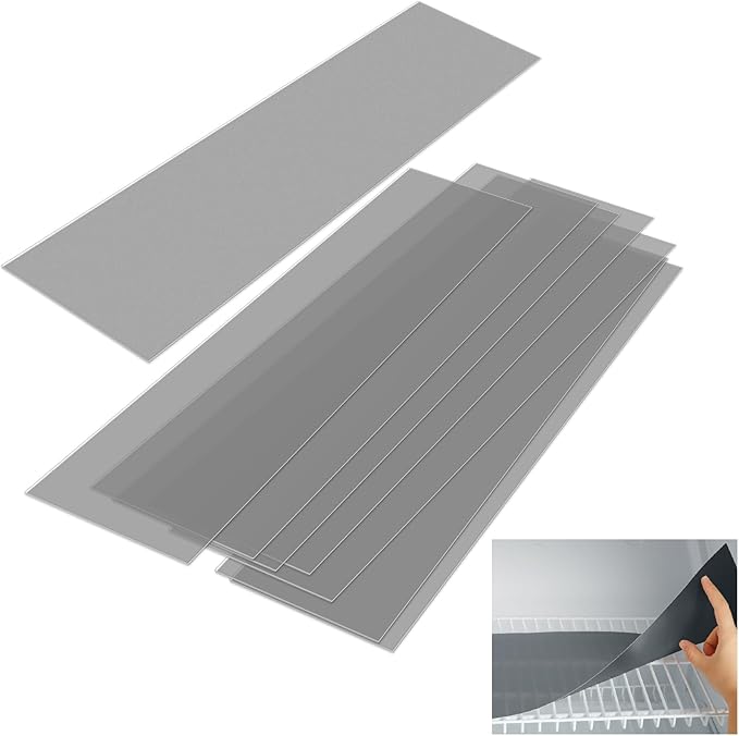Barydat 8 Pcs Frosted Plastic Shelf Liner Waterproof Non Adhesive Shelf Mats for Wire Shelves Strength Wire Shelving Cover for Kitchen Shelving Unit Pantry Cabinet Storage (Dark Gray,12 x 48 Inch)