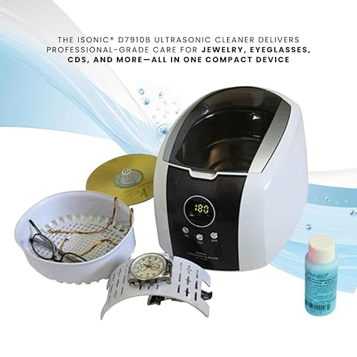 iSonic® Ultrasonic Jewelry Cleaner D7910B with Cleaning Solution Concentrate CSGJ01, 110V