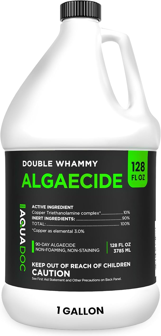AquaDoc Copper Pool Algaecide for Swimming Pools - 128 oz - 90 Day Algaecide for Inground & Above Ground Pools - Non-Foaming, Non-Staining Formula, Reduces Chlorine Demand