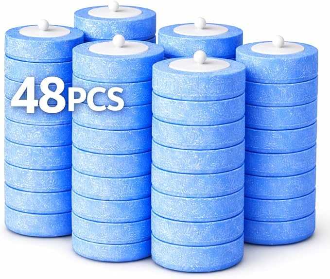 Count Disposable Toilet Brush Heads, Toilet Bowl Wand Refills, Replacement Heads for Toilet and Bathroom Cleaning, Not Compatible with Electric Toilet Brushes(48PCS)