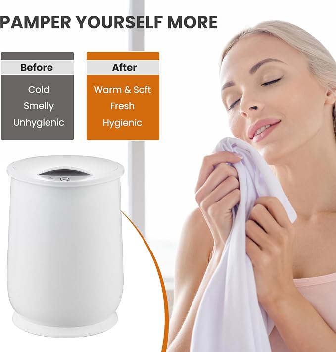 WELLHUT 21L Hot Towel Warmer Bucket, Bathroom Towel Warmers with Fragrance Holder, Insulation Function, Overheat Protection Device & Hot Surface Indicator, Blanket Towel Warmers for Bathroom