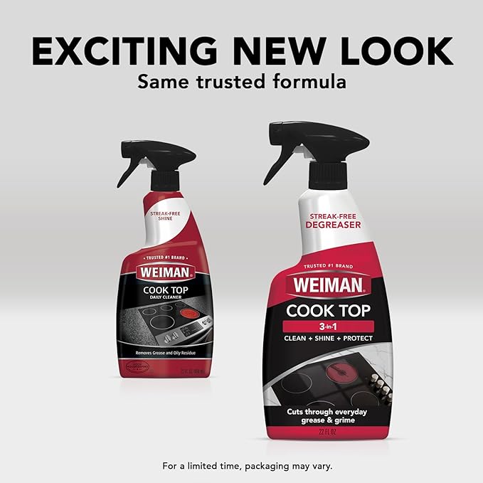 Weiman 6-Pack Cooktop Cleaning Spray – Cooktop & Oven Cleaner for Streak & Residue Free - Non-Abrasive Degreaser Safe for Glass & Ceramic