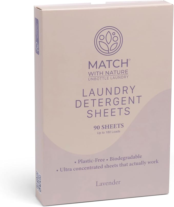 Laundry Detergent Sheets – 90 Pre-Measured Loads, Dissolves Completely – Plastic-Free, Biodegradable & Skin-Friendly Formula – Machine-Ready & Travel Friendly – Lavender