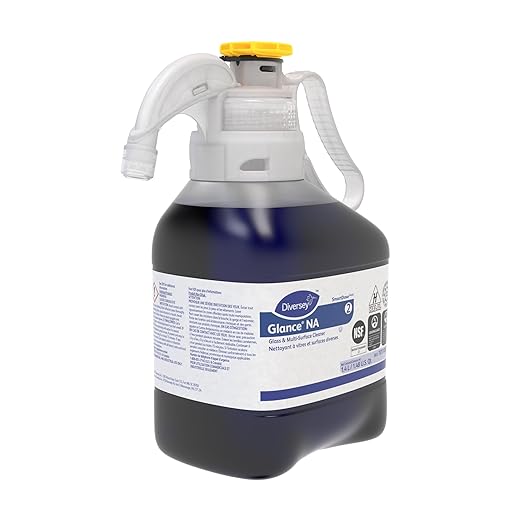 Diversey 101106662 Glance NA Glass and Multi Surface Cleaner, Non Ammoniated Streak Free Cleaner, SmartDose Concentrate, Unscented, 1.4 Liter (Pack of 2)