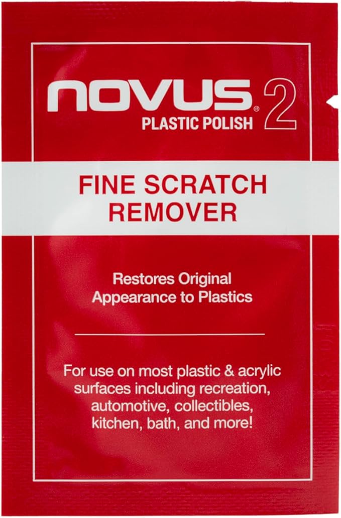 Novus Sample Packets #1 + #2 + #3 Plastic Scratch Remover Set | Includes 2 Fine Scratch Remover 64 oz. Bottle & Disposable Polish Wipes (6ct)