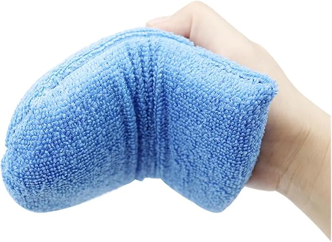 1/10pcs Car Wax Applicator Mitts Microfiber Waxing Polish Pad Sponge Auto Soft Wax Polishing Foam Applicator Car Cleaning Mitts(2pcs Blue)