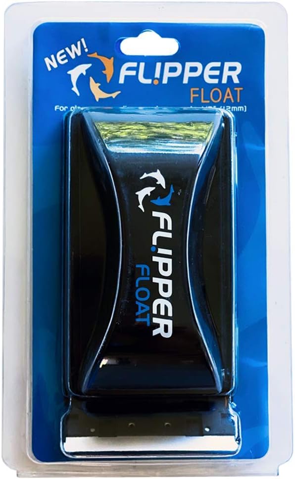 Flipper Cleaner Float - 2-in-1 Floating Magnetic Aquarium Glass Cleaner - Standard Aquarium Scraper Replacement Blades for Fish Tank Cleaning Kits - Aquarium Cleaner Fish Food Feeding