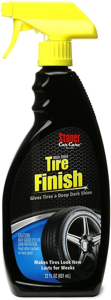 Stoner Car Care 92044 More Shine Tire Finish – Tire Shine Spray Restores Deep Matte Black Finish with Long-Lasting Rain-Resistant Protection, Dry-to-Touch – 22 fl oz