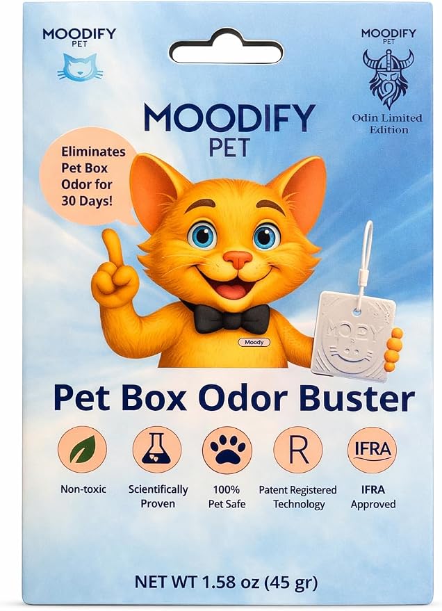 MoodifyPet Cat Litter Odor Eliminator Retail Asile 12 Pcs Clip Strip | 30-Day Pet Odor Neutralizer, For Retail, Non-Toxic, Fragrance-Free