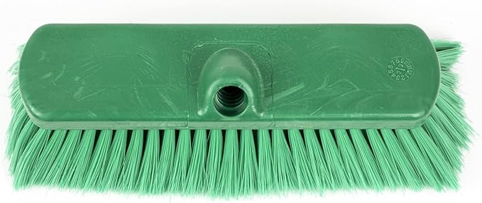SPARTA 41278EC09 Flo-Thru Plastic Wall Scrub Brush, Equipment Brush With Soft Nylex Bristles For Industrial Kitchens, Hospitals, Commercial Cleaning, 4 Inches, Green, (Pack of 12)
