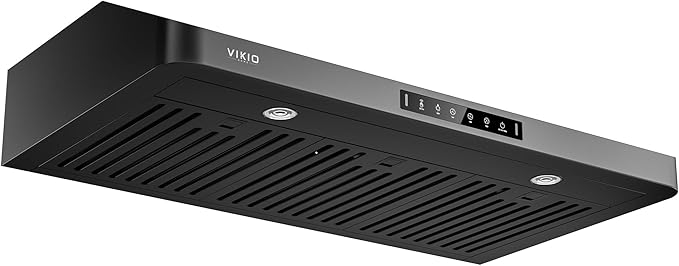 VIKIO HOME Range Hood 36 Inch Under Cabinet, Black Stainless Steel Range Hood With 980 CFM, Three-Speed Gesture & Touch Control, Kitchen Hood With Widened Filter Baffle,Easy Clean Coating,G10 Light