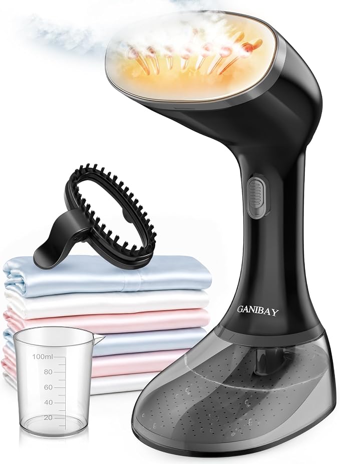Steamer for Clothes, 1800W Handheld Clothes Steamer with 3 Steam Settings, Fast Heat-Up Clothing Steamer for Wrinkle Removal, 380ml Water Tank, 9.8' Cord Portable Hand Steamer for Home and Travel