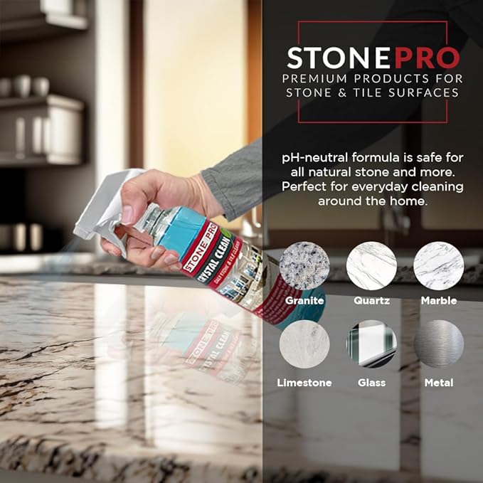 Stone Pro Crystal Clean - Surface Cleaner & Sealer, Ready to Use 32 oz.