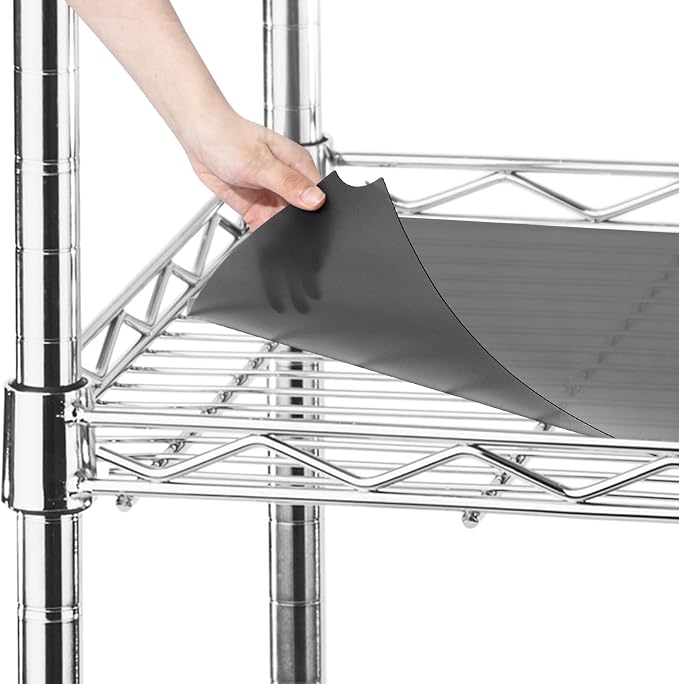 Frienda Set of 10 Wire Shelf Liner 14 x 36 Inch Heavy Duty Waterproof Shelf Liners for Wire Shelving, Non Adhesive Plastic Mat for Metal Rack Kitchen Shelves, Shoe Rack(Gray)