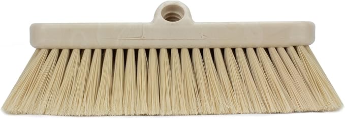 SPARTA 41278EC25 Flo-Thru Plastic Wall Scrub Brush, Equipment Brush With Soft Nylex Bristles For Industrial Kitchens, Hospitals, Commercial Cleaning, 4 Inches, Tan, (Pack of 12)