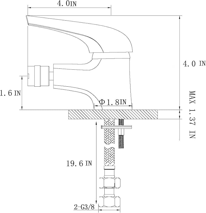 Bidet Faucet with Single Hole-Solid Brass Ceramic Valve Bidet Toilet Attachment for Hot and Cold Water (Chrome)