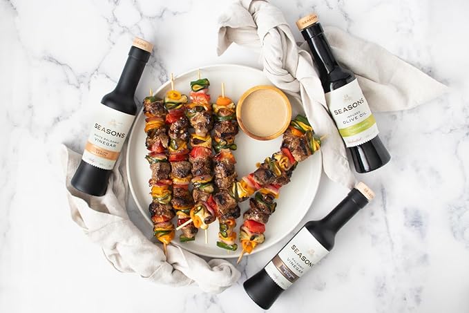 Seasons Sicilian Lemon Infused White Balsamic Vinegar – Zesty & Refreshing, Perfect for Salads, Marinades, and Drizzling 2 Pack