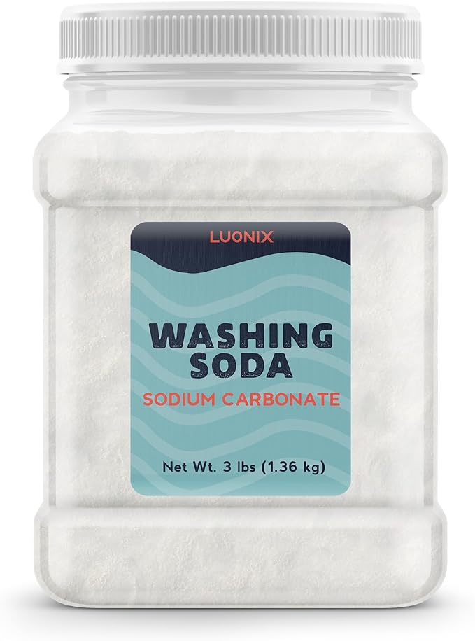Luonix Washing Soda, 3 lbs, Sodium Carbonate, Soda Ash, Laundry Additive