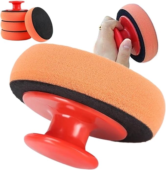 Car Wash Wax Polish Pad Polishing Pad Sponge Car Cleaning Cloth Microfiber Applicator for Auto Polisher Waxing Sponge(Handle-1pcs)