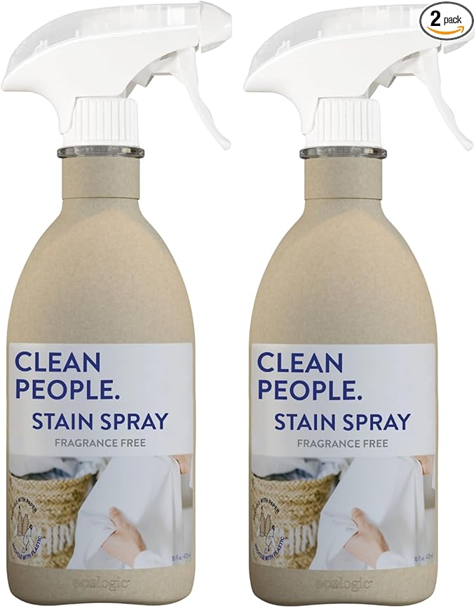 The Clean People Stain Remover Spray - Simple, Clean Ingredients - Laundry Spot Treatment for Food, Pet & Baby Stains - Boosted with Enzymes - Fabric Safe - 16oz (2 Pack)…