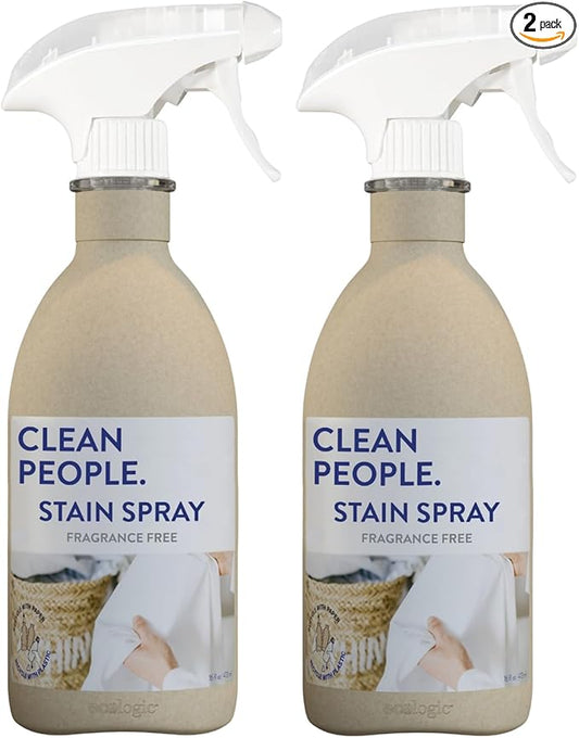 The Clean People Stain Remover Spray - Simple, Clean Ingredients - Laundry Spot Treatment for Food, Pet & Baby Stains - Boosted with Enzymes - Fabric Safe - 16oz (2 Pack)…