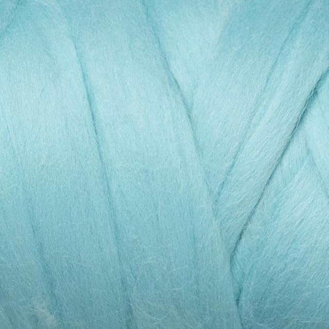Colored Natural Wool roving, 1 lb. Best Wool for Needle Felting, Wet Felting, handcrafts and Spinning. (Acqua, 1 lb)
