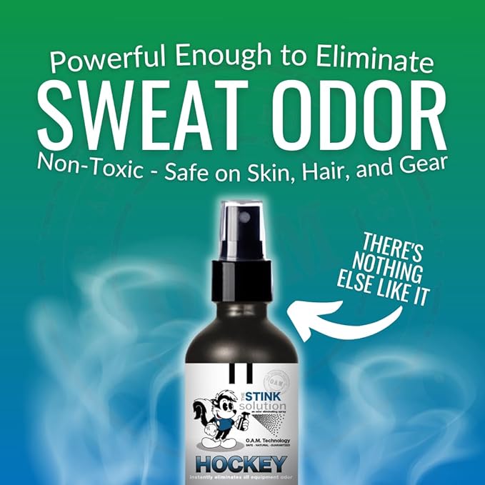 Stink Solution Hockey Odor Eliminator For Strong Odor: Quickly Banish Sweat & Body Odor From Hockey Gear, Skates, Hockey Bags, Gloves, & More! Safe Hockey Deodorizer - 1 16 oz Bottle Coconut Lime