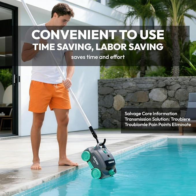 Multifunctional Pool Hook for All Robotic Pool Cleaners, Compatible with Cordless, Above Ground & Underwater Robots, Attaches to Telescopic Poles, Pool Accessories