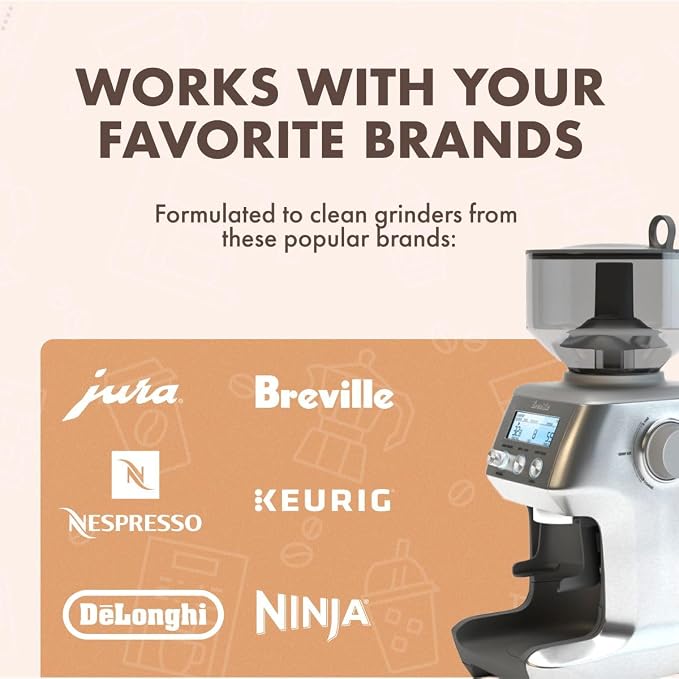 Urnex Grindz Professional Coffee Grinder Cleaning Tablets - 430 Grams - All Natural Food Safe Gluten Free - Cleans Burr and Casing - Help Extend Life of Your Grinder