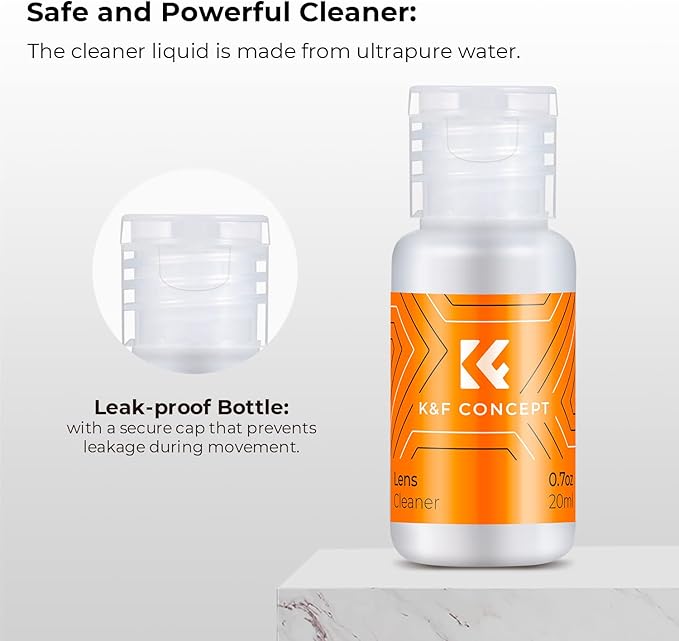 K&F Concept 24mm Full Frame Sensor Cleaning Swab*10+20ml Sensor Cleaner+ Air Blower Compatible with Nikon Sony Canon DSLR Camera Sensor