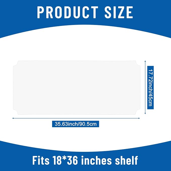 Frienda Set of 5 Wire Shelf Liner 18 x 36 Inch Heavy Duty Waterproof Shelf Liners for Wire Shelving, Non Adhesive Plastic Mat for Metal Rack Kitchen Shelves, Shoe Rack(Clear)