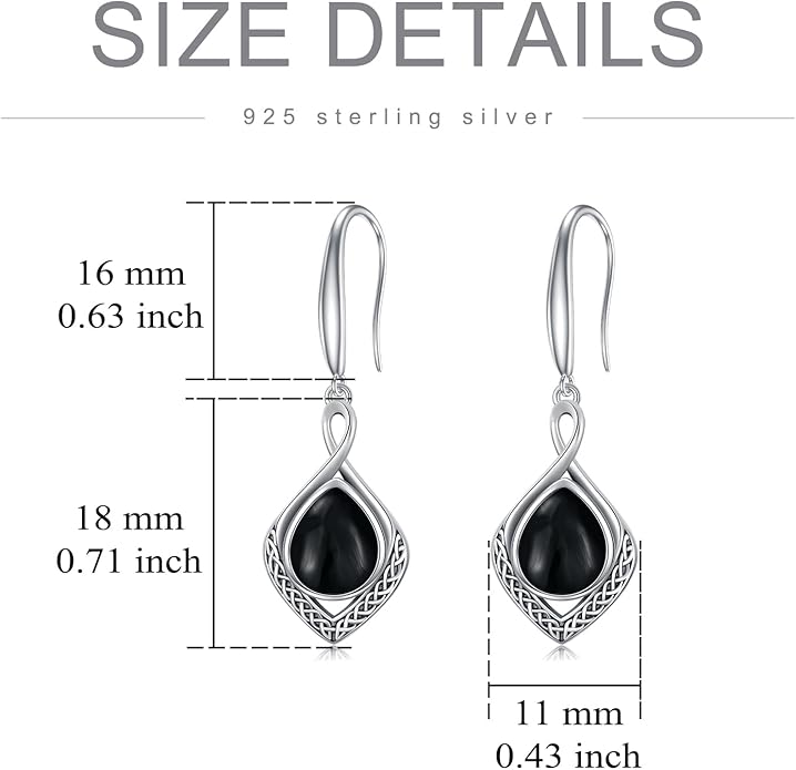 PELOVNY Celtic Knot Filigree Earrings for Women 925 Sterling Silver Moss Agate/Birthstone Infinity Earrings Birthday Christmas Jewelry Gifts for Mom Daughter Wife Sister