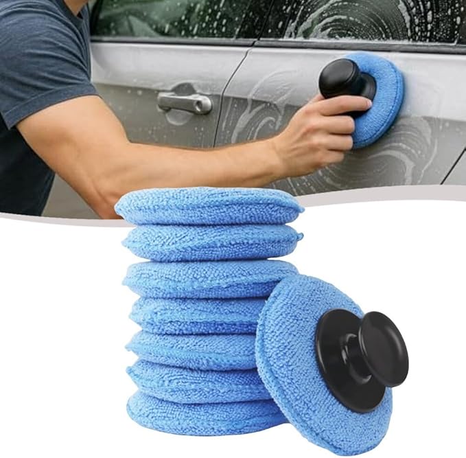 Microfiber Applicator Set for Cars 7PCS with Handle for Scratch Waxing and Polishing