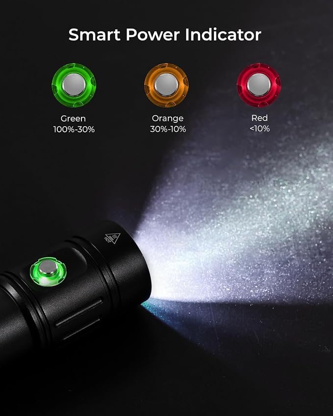 APLOS AP02 Scuba Diving Flashlight, 2500 Lumen Dive Light, Waterproof Underwater Dive Torch