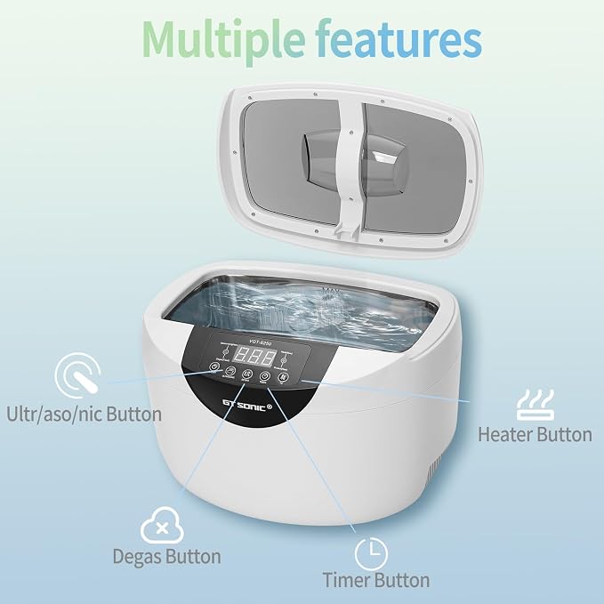Ul/tra/sonic Cleaner 2.5L, Portable Sonic Cleaning Machine with Timer & Degas, for Jewelry, Eyeglasses, Watches & Small Parts