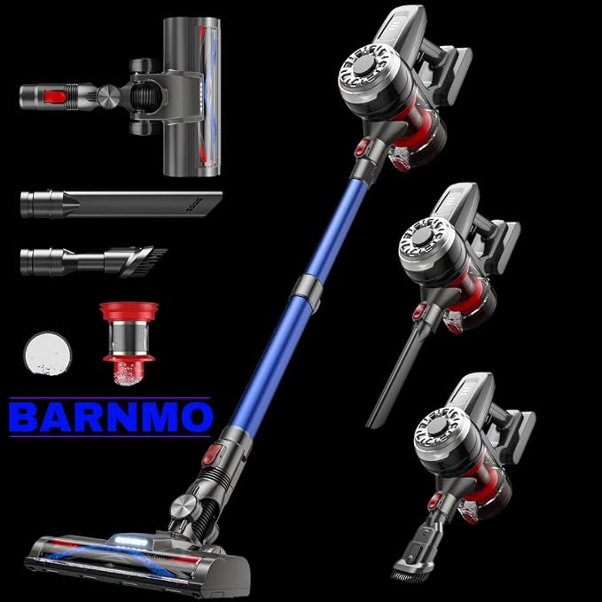 Cordless Vacuum Cleaners for Home, 45 Min Runtime, LED Headlights, 2-Speed, Telescopic Tube, Powerful Suction, Rechargeable, Lightweight & Versatile Household Essentials Stick Vacuum Cordless