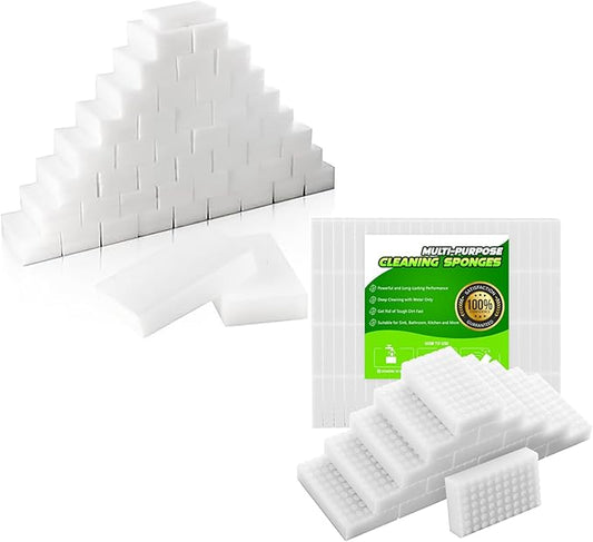 100 Pack Melamine Sponges & Magic 20PCS 2X Density and Long Lasting Sponges Eraser