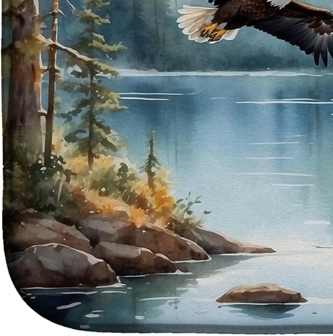 Caroline's Treasures Eagle in Flight Dish Drying Mat Absorbent Dish Drying Mat Pad for Kitchen Counter Dish Drainer Mat for Countertop, 14 x 21", Multicolor
