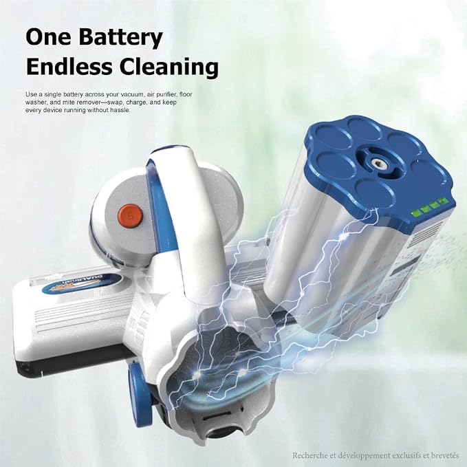 Zenman Bed Vacuum Cleaner, Mattress Vacuum Cleaner, Dual Cups with Cyclone Filtration, Handheld Vacuums for Bed, Sofa, Couch, Crib (Cordless, One Quick Battery Cleaning System)