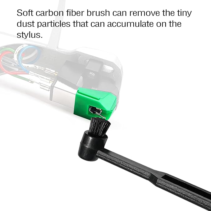 Replacement Turntable Stylus AT-VMN95E with Anti-Static Cleaning Brush Set, Diamond Vinyl Turntable Needles Compatible with Audio-Technics AT-VMN95 Series Record Player Needles
