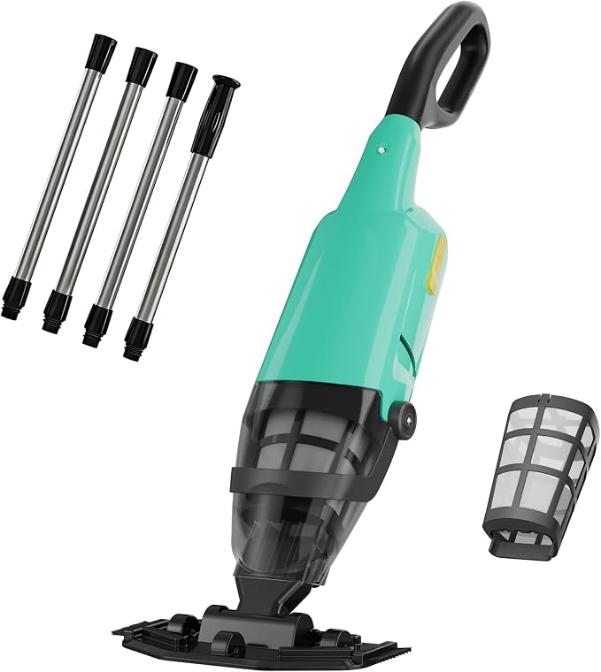 Cordless Pool Vacuum for Above Ground & Hot Tubs, Powerful Suction for Leaves, Sand & Debris, 18GPM