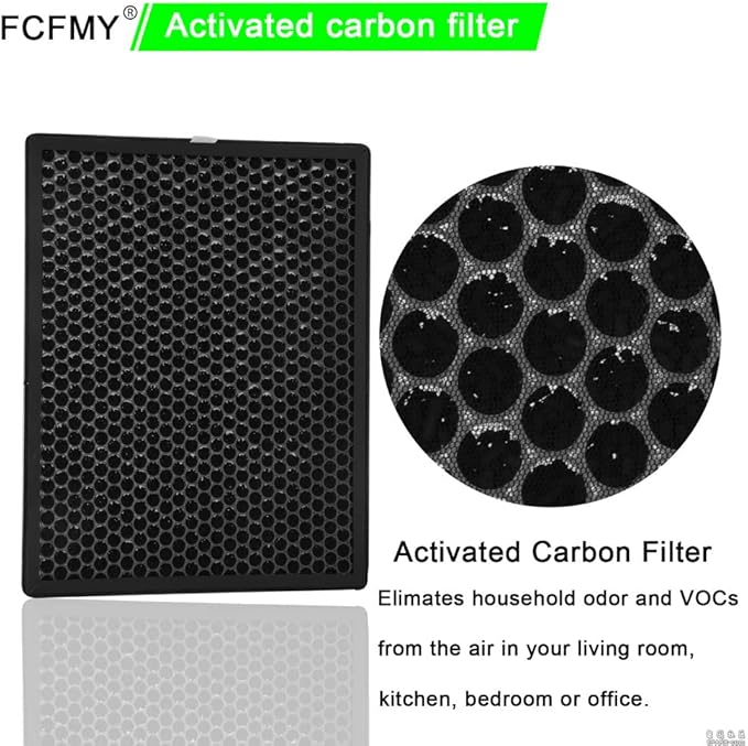 2 Packs Alexapure Breeze Filter Replacement Set Compatible with AP-B102, 3049 Air Cleaner Purifier, 2 H13 Ture HEPA Filters and 2 Activated Carbon Filters