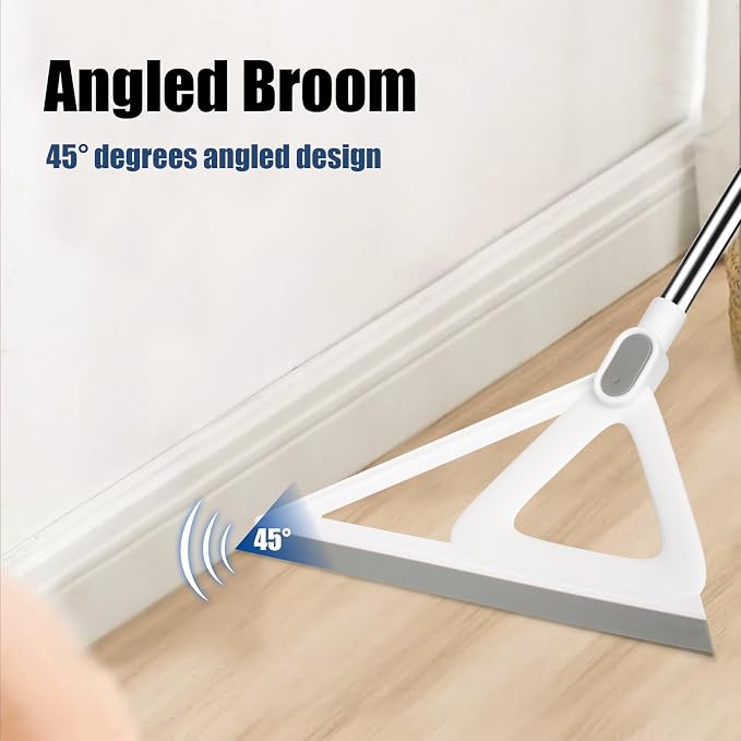 Multifunction Silicone Broom+Floor Brush, 2-in-1 Scraping Brush,with 59.8" Long-Handled Adjustable Floor Brush, Suitable for Cleaning Kitchen, Bedroom, Shower Room, Floor