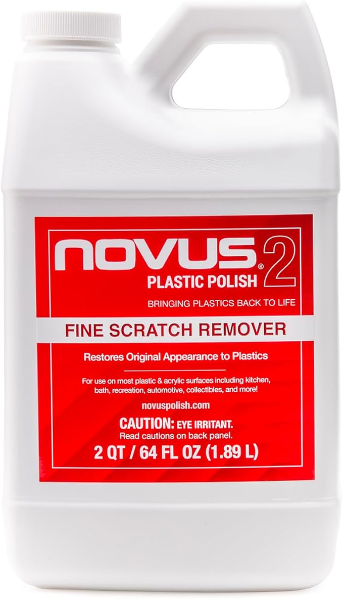 Novus Sample Packets #1 + #2 + #3 Plastic Scratch Remover Set | Includes 2 Fine Scratch Remover 64 oz. Bottle & Disposable Polish Wipes (6ct)