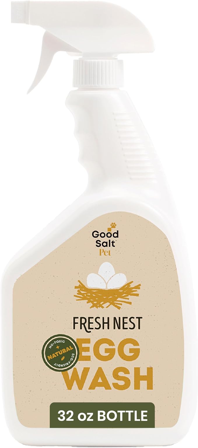 Clean Republic Good Salt Pet Fresh Nest Egg Wash Spray, Natural Cleaner for Freshly Laid Eggs, Made in the USA, 32 Ounce Bottle