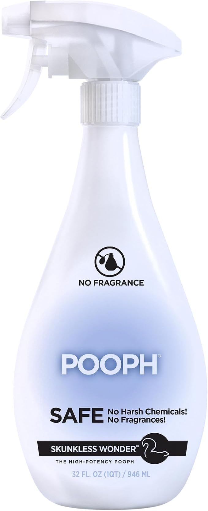 POOPH Skunk Odor Eliminator Spray 32 oz for Dogs, Cats & Outdoor Surfaces — Skunk Smell Remover for Pet Fur, Clothing, Footwear, Yard & Home — Fragance Free, Works on Contact