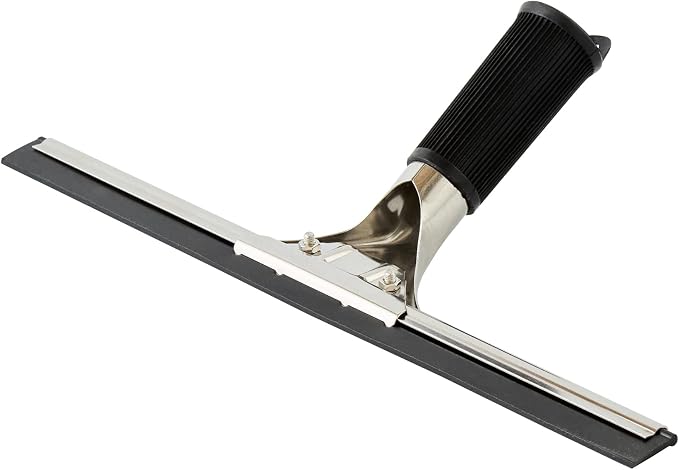 Restaurantware-Clean Tek Professional 11.81 Inch Window Squeegee, 1 Cleaning Squeegee with Rubber Blade - No-Slip Handle, Clean Mirror Or Car Windshield, Stainless Steel Wiper for Glass Door