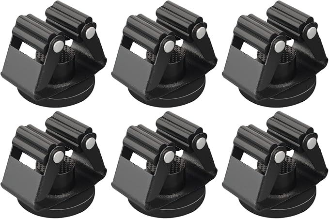 ULIBERMAGNET Magnetic Mop Broom Holder,Heavy Duty Movable Magnetic Broom Holder Rack,Anti-slip Wall Mounted Utility Storage Mop Shovel Hanger for Garage, Kitchen, Laundry, Garden(6 Pack/Black)