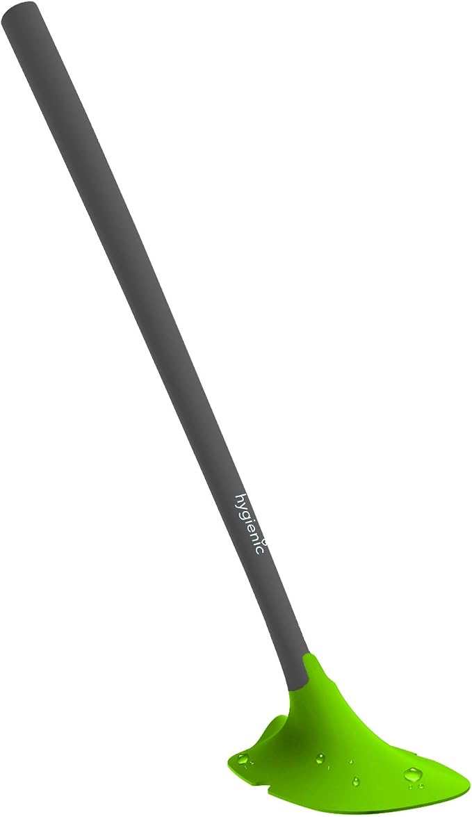 So-Mine Hygienic by Sanimaid Toilet Brush and Floor Stand Bathroom Set | Deep Cleaning | Prevents Dirt Buildup Under Bowl Rim | Dripless | Silicone Head | Flexible Ergonomic Handle | Grey with Green