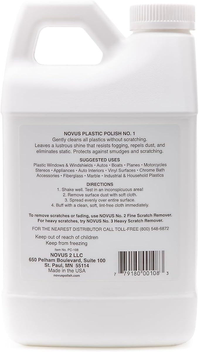 NOVUS 7050 | Plastic Clean & Shine #1 | 64 Ounce Bottle